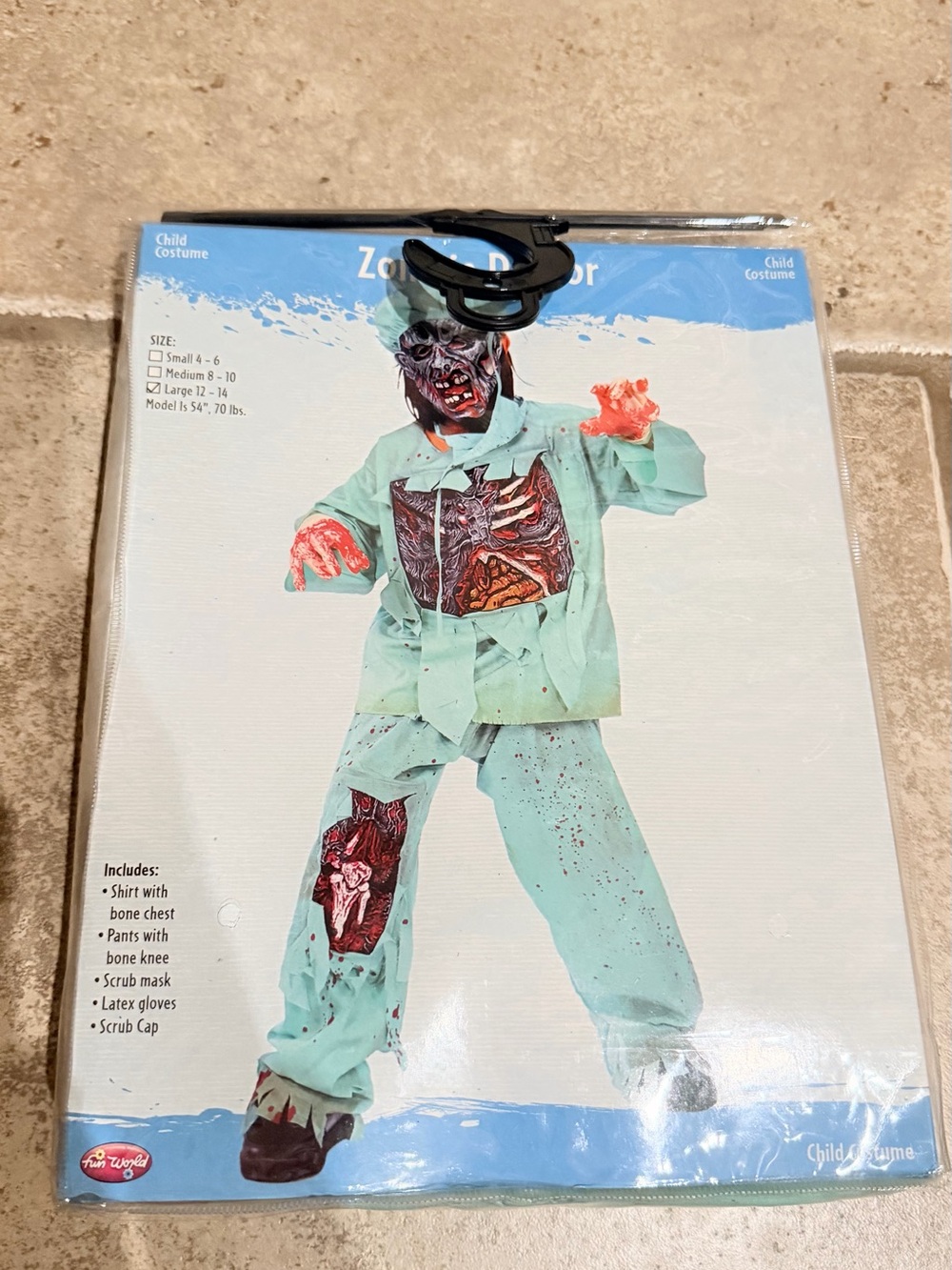 NEW Zombie Doctor Kids Costume - Light Green Scrubs Outfit